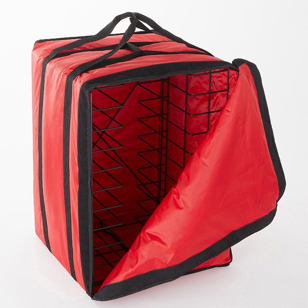 American Metalcraft Red Nylon Pizza Delivery Bag With Rack, 19 X 19 X 27 Inch