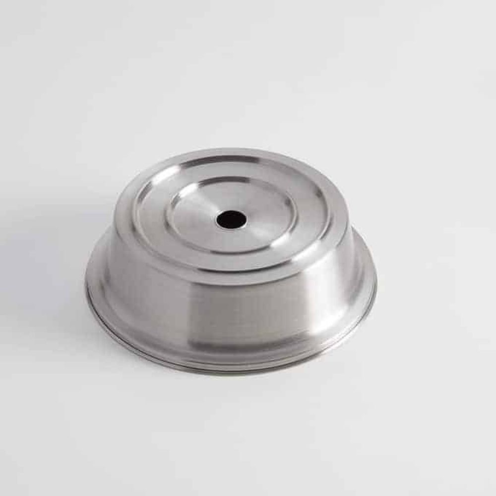 American Metalcraft Silver Stainless Steel Satin Finish Plate Cover Fits 8 1/16 To 8 1/4 Inch Dia. Standard Or Wide Foot Stock Plate -- 24 Per Case