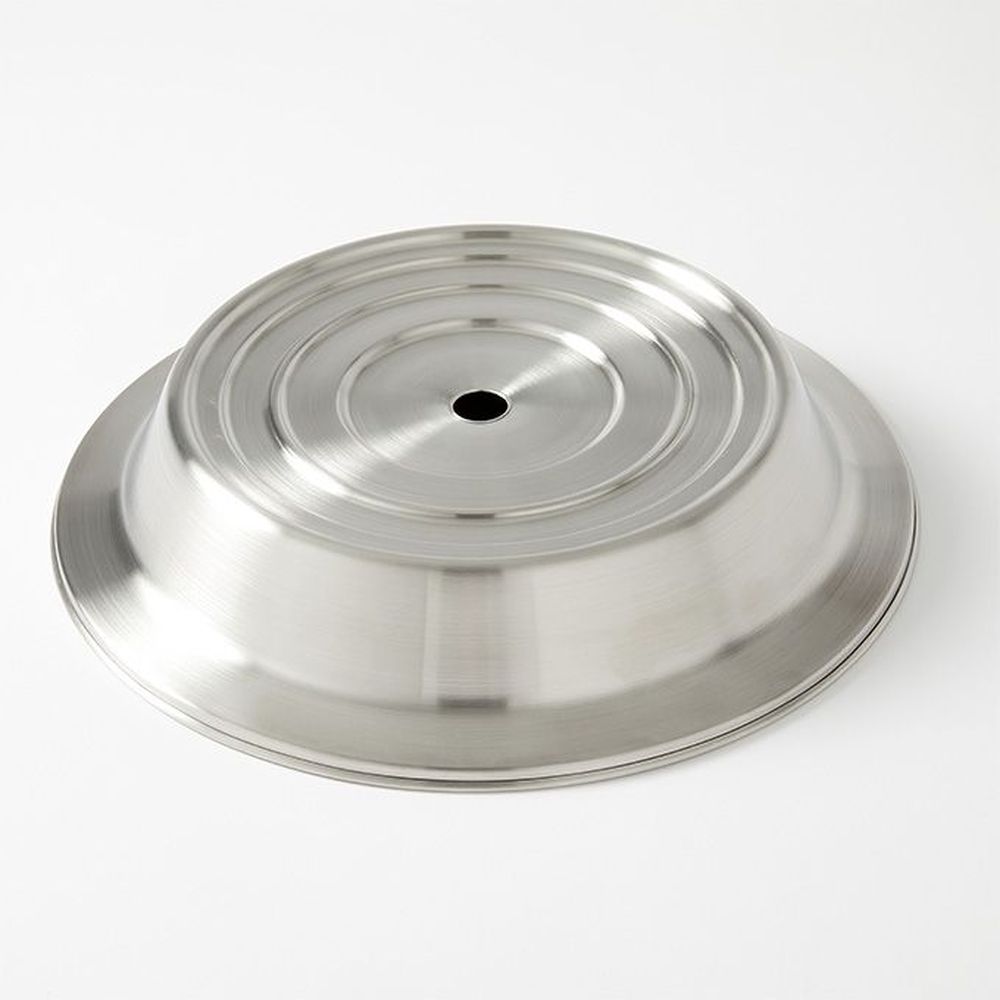 American Metalcraft Silver Stainless Steel Satin Finish Plate Cover Fits 12 5/8 To 13 Inch Dia. Standard, Narrow Or Wide Foot Stock Plate -- 24 Per Case