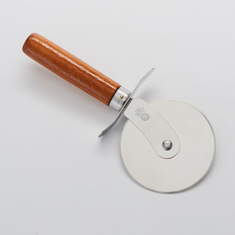 American Metalcraft Silver Stainless Steel Pizza Cutter With Dark Brown Beech Wood Handle, 4 Inch Dia. -- 72 Per Case