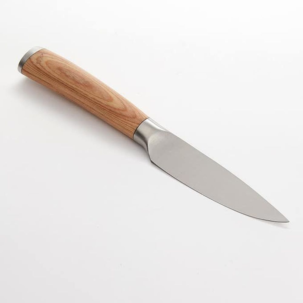 American Metalcraft Silver Stainless Steel Paring Knife With Brown Wood Handle, 8 Inch Length X 1 Inch Width -- 144 Per Case