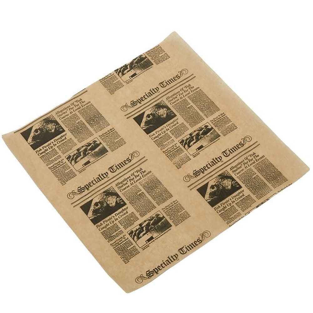 American Metalcraft Natural Newspaper Print 16 Inch Square Fry Paper, 1000 Count -- 3 Per Case