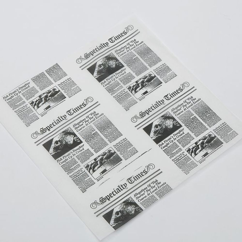 American Metalcraft Newspaper Print 12 Inch Square Fry Paper, 1000 Count -- 3 Per Case