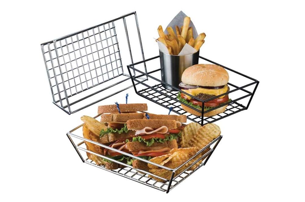American Metalcraft Chrome Steel Small Grid Basket, 9 X 6 X 2-1/2 Inch -- 48 Per Case