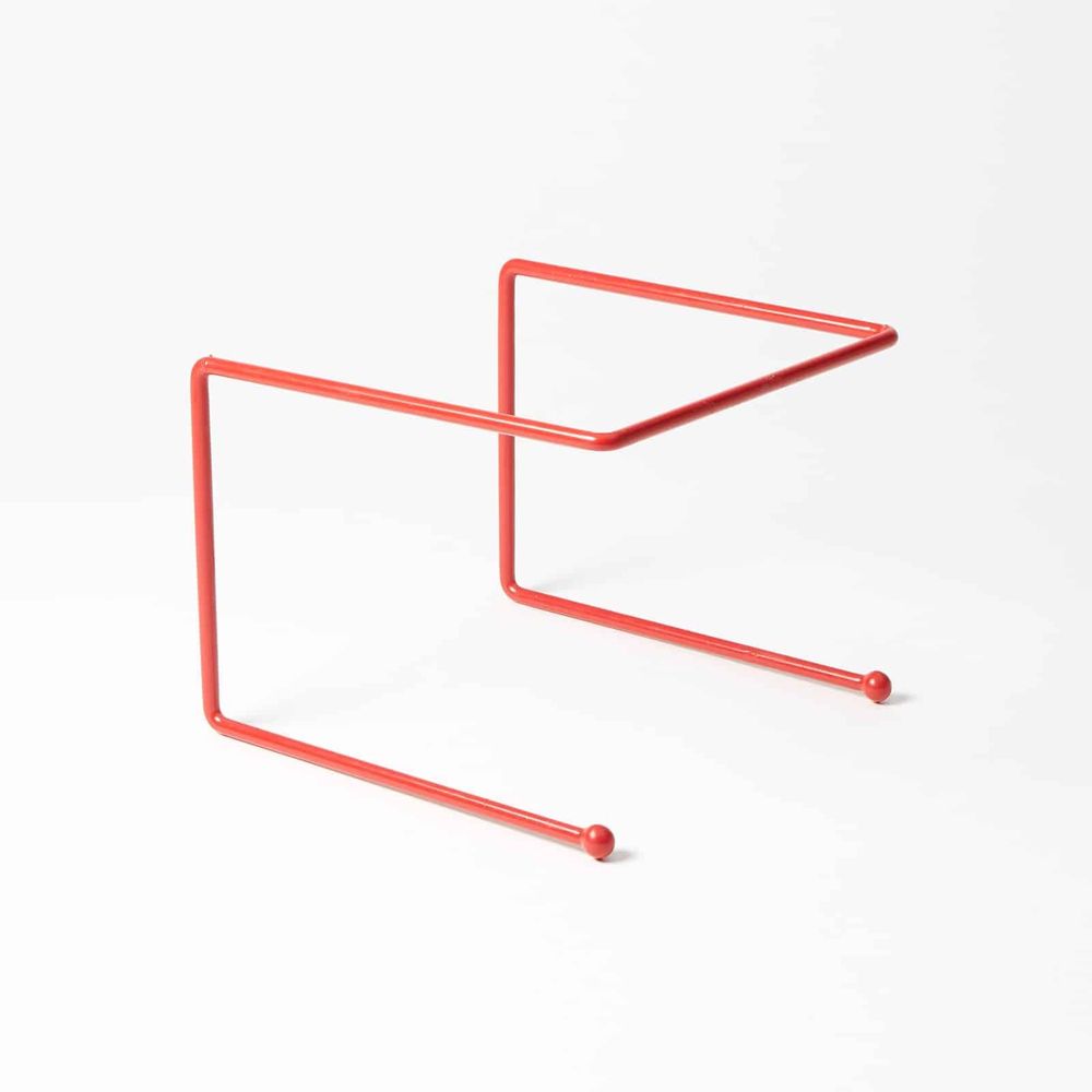 American Metalcraft Red Steel Universal Rubberized Square Pizza Stand, 12 Inch Square X 7 Inch Height -- 6 Per Case