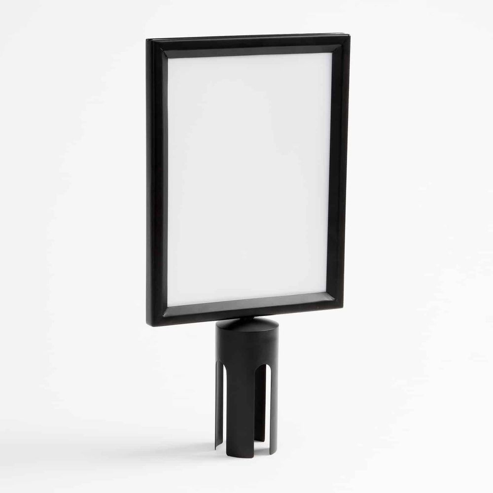 American Metalcraft Securit Black Satin Finish Stainless Steel Retractable Barrier System Sign, 8-1/2 Inch Width X 11 Inch Height -- 5 Per Case
