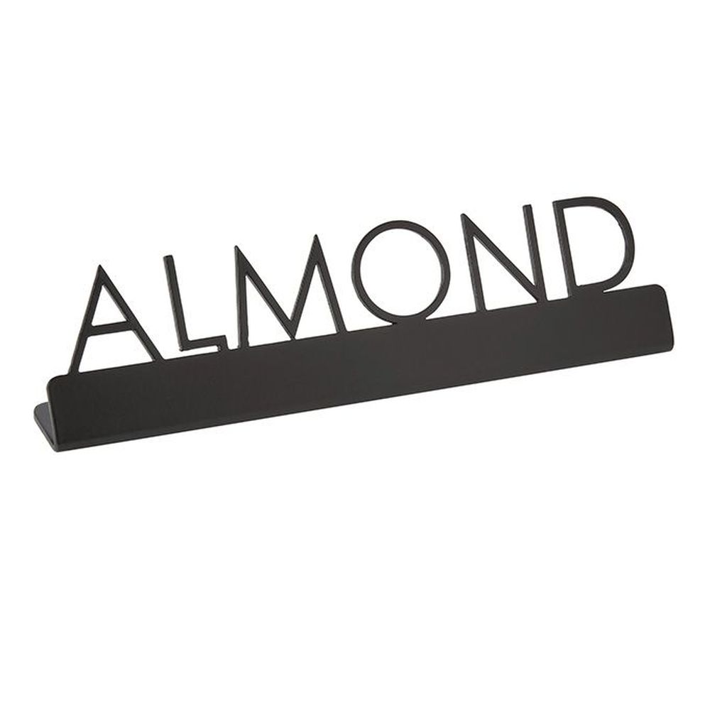 American Metalcraft Black Stainless Steel Almond Laser Cut Sign, 5 X 7/8 X 1-1/4 Inch -- 144 Per Case