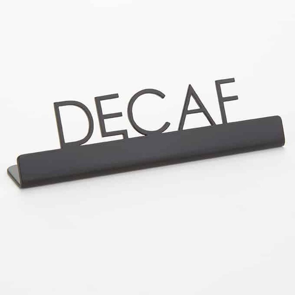 American Metalcraft Black Stainless Steel Decaf Laser Cut Sign, 5 X 7/8 X 1-1/4 Inch -- 144 Per Case