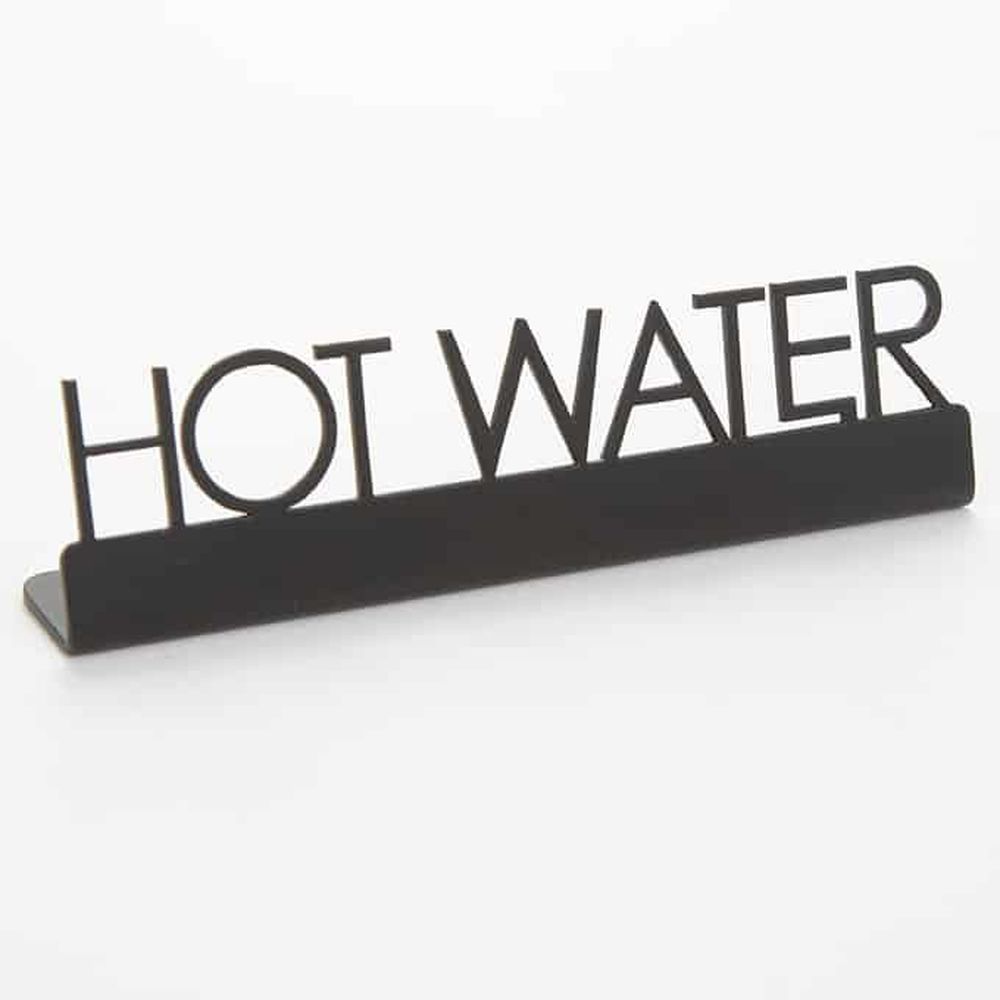 American Metalcraft Black Stainless Steel Hot Water Laser Cut Sign, 3 X 7/8 X 1-1/4 Inch -- 144 Per Case