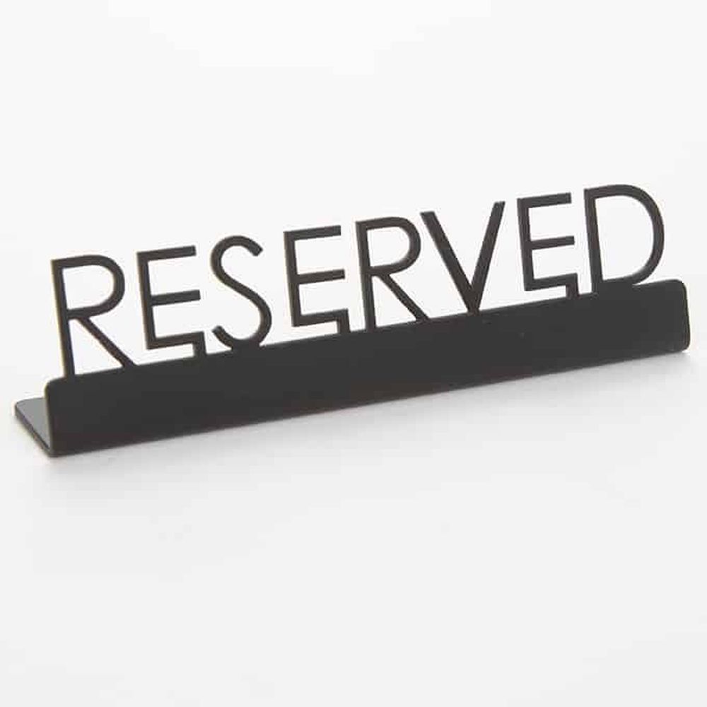 American Metalcraft Black Stainless Steel Reserved Sign, 5 X 7/8 X 1-1/4 Inch -- 144 Per Case