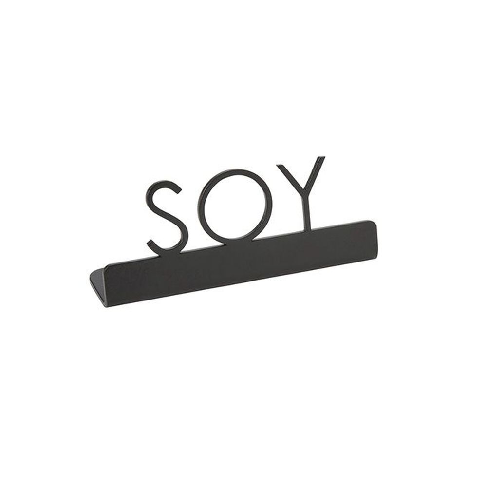 American Metalcraft Black Stainless Steel Soy Laser Cut Sign, 3 X 7/8 X 1-1/4 Inch -- 144 Per Case