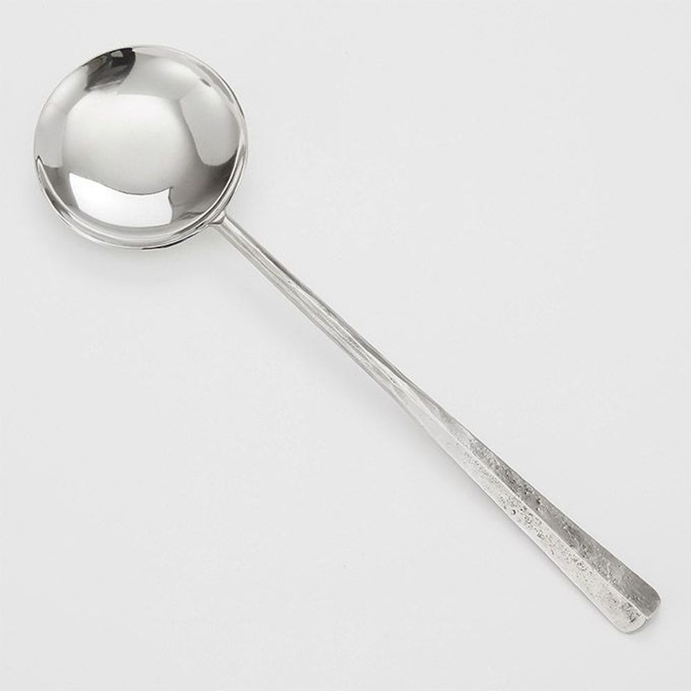 American Metalcraft Amano Collection Silver Stainless Steel Hand-forged Solid Spoon, 12 Inch Length -- 72 Per Case