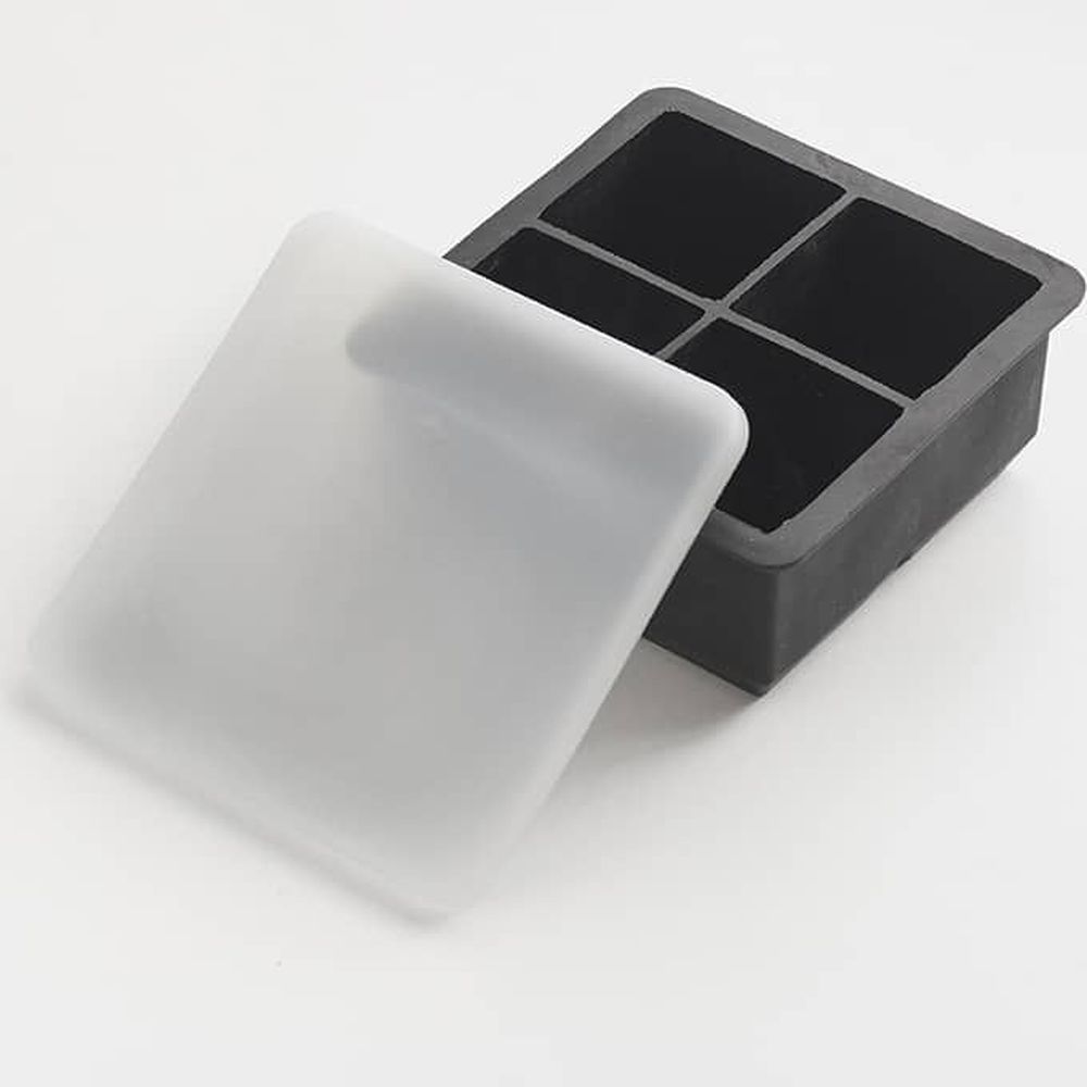 American Metalcraft Black Silicone 4 Cubes Ice Mold, 4-1/2 Inch Square X 2 Inch Height -- 64 Per Case