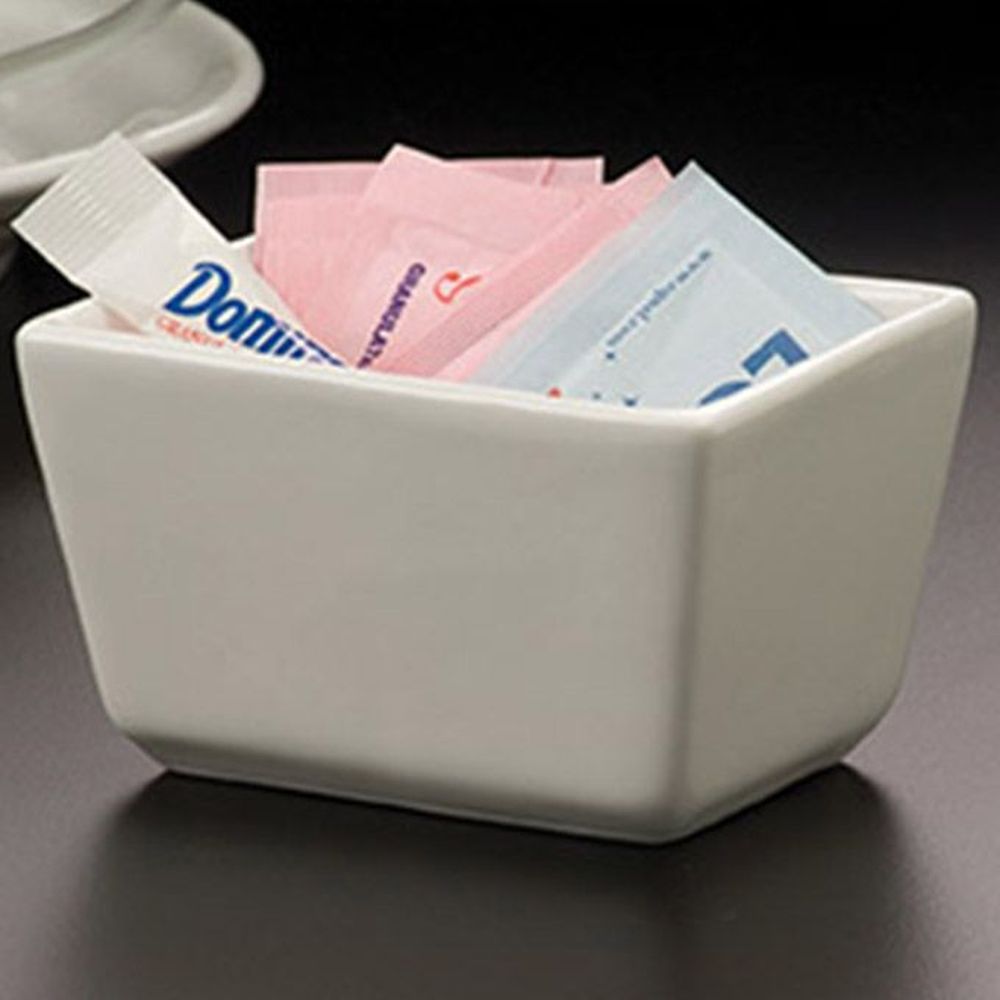 American Metalcraft White Ceramic Sugar Packet Holder, 5 Ounce Capacity -- 48 Per Case