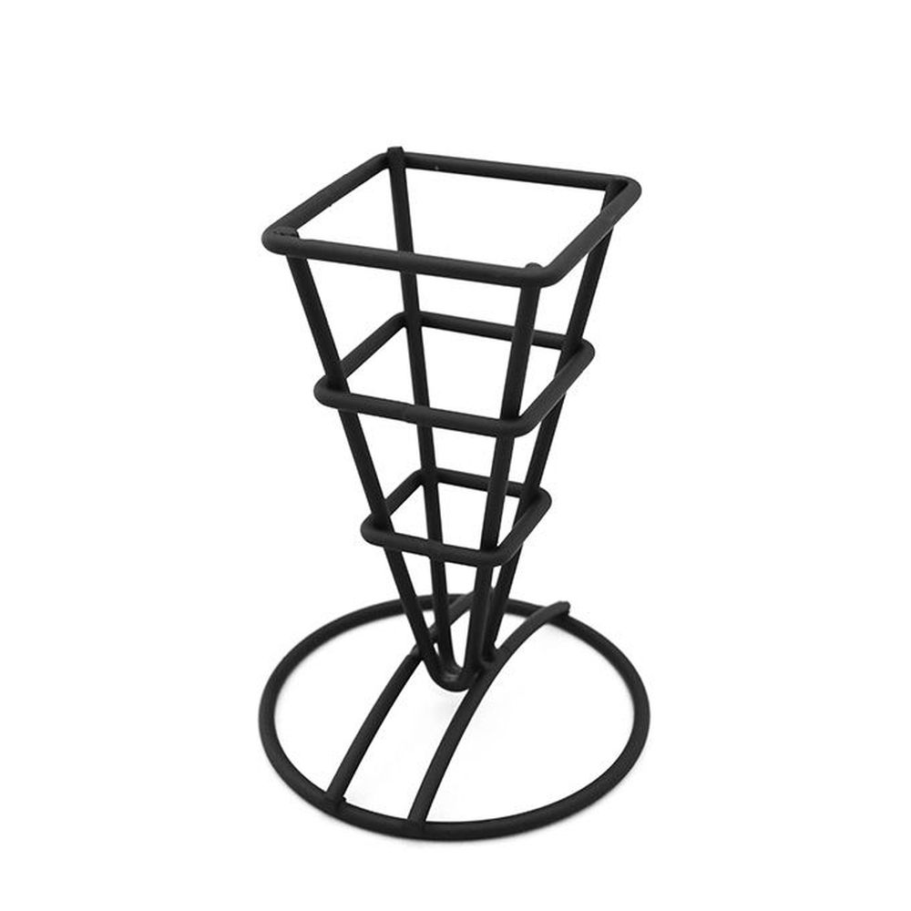 American Metalcraft Black Stainless Steel Square Fry Cone Holder, 5 1⁄4 Inch Height -- 48 Per Case