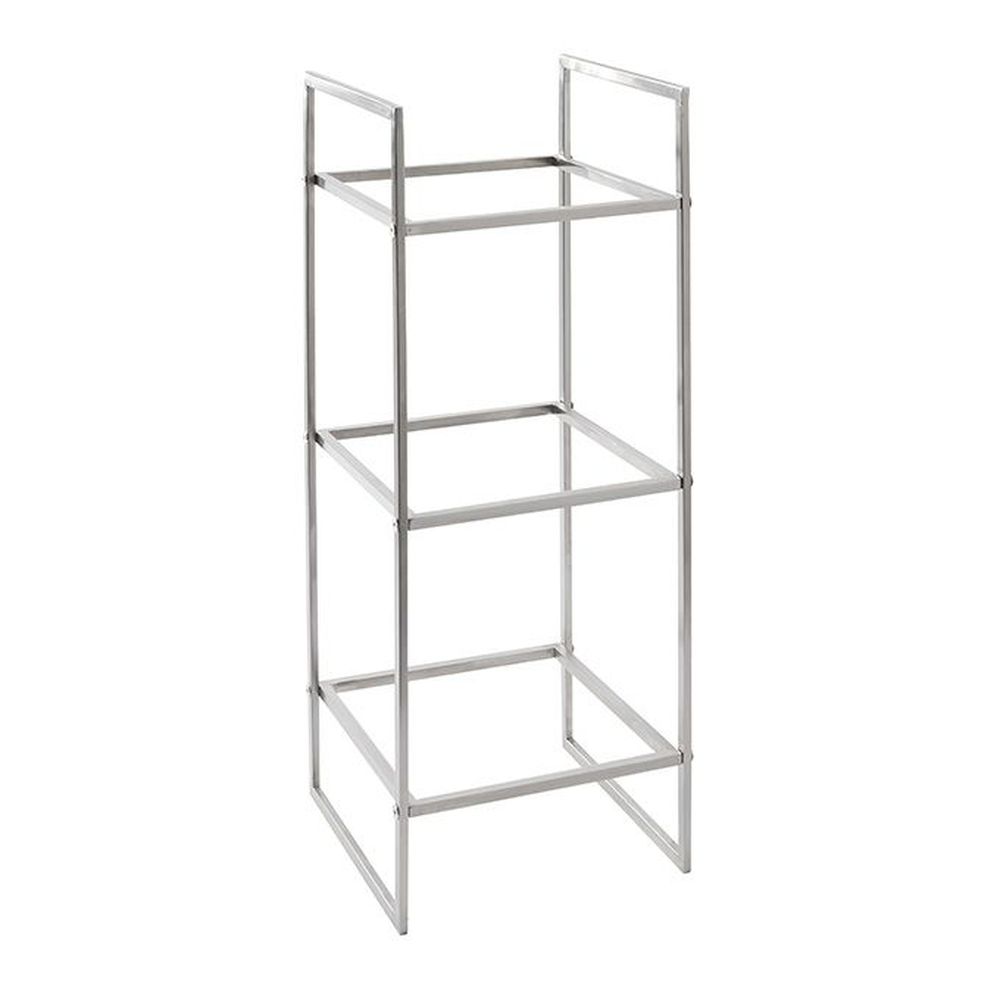 American Metalcraft Silver Stainless Steel Three Tier Riser, 25-1/2 Inch Height