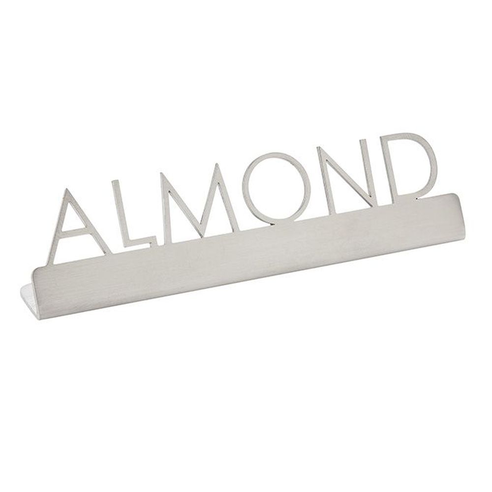 American Metalcraft Silver Stainless Steel Almond Laser Cut Sign, 5 X 7/8 X 1-1/4 Inch -- 144 Per Case