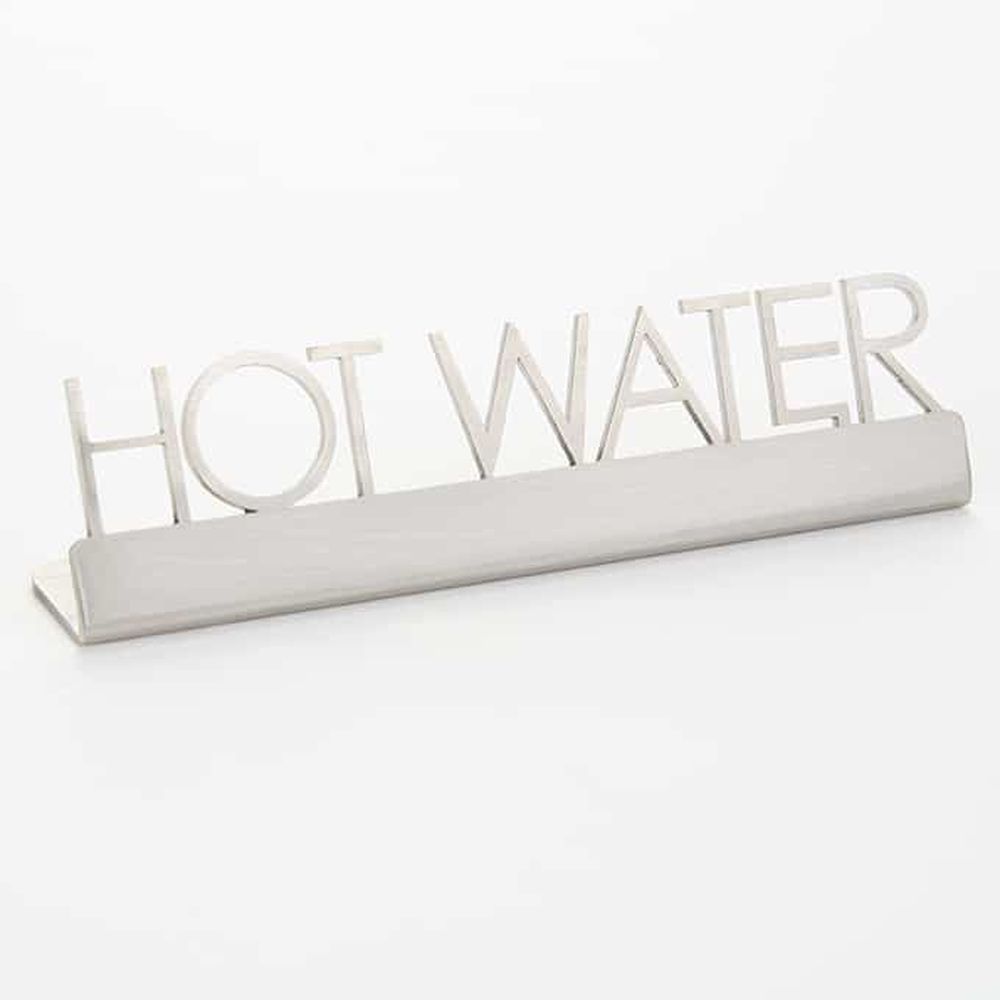 American Metalcraft Silver Stainless Steel Hot Water Laser Cut Sign, 5 X 7/8 X 1-1/4 Inch -- 144 Per Case