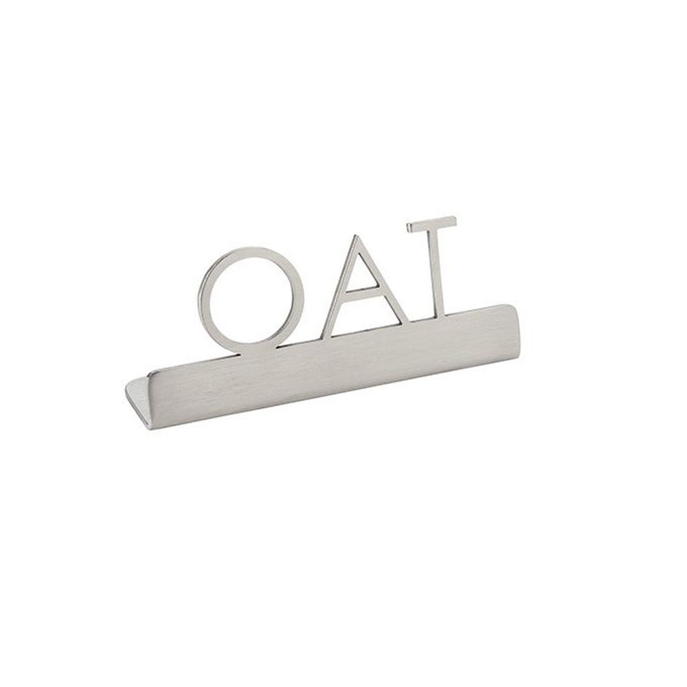 American Metalcraft Silver Stainless Steel Oat Laser Cut Sign, 3 X 7/8 X 1-1/4 Inch -- 144 Per Case