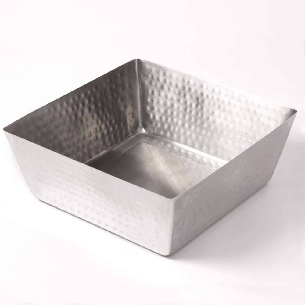 American Metalcraft Silver Hammered Stainless Steel Square Bowl, 254 Ounce Capacity -- 6 Per Case