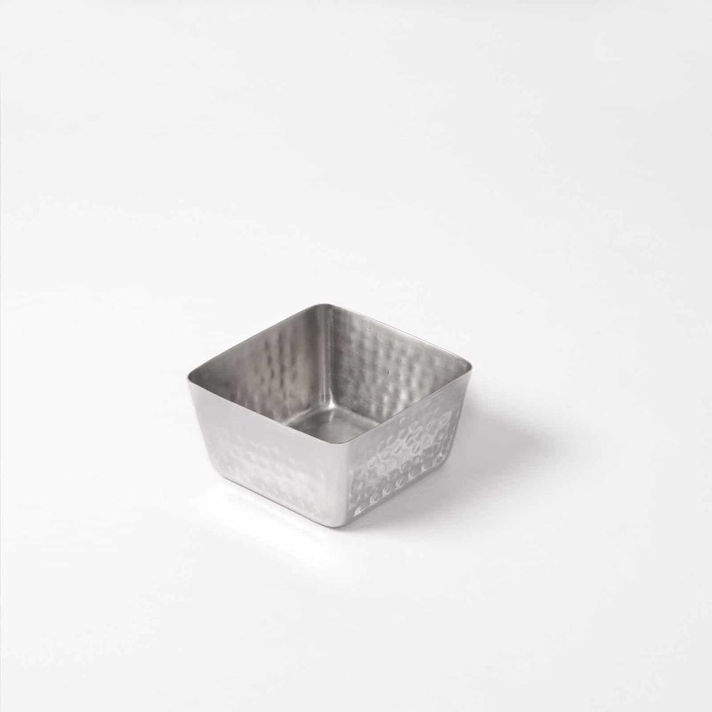 American Metalcraft Silver Hammered Stainless Steel Square Bowl, 30 Ounce Capacity -- 8 Per Case