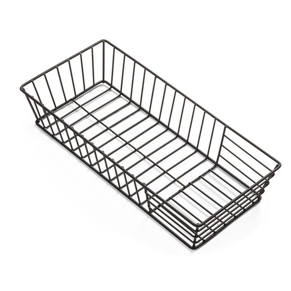 American Metalcraft Black Powder Coated Iron Rectangle Stria Basket, 13 X 6 X 2-1/2 Inch -- 36 Per Case