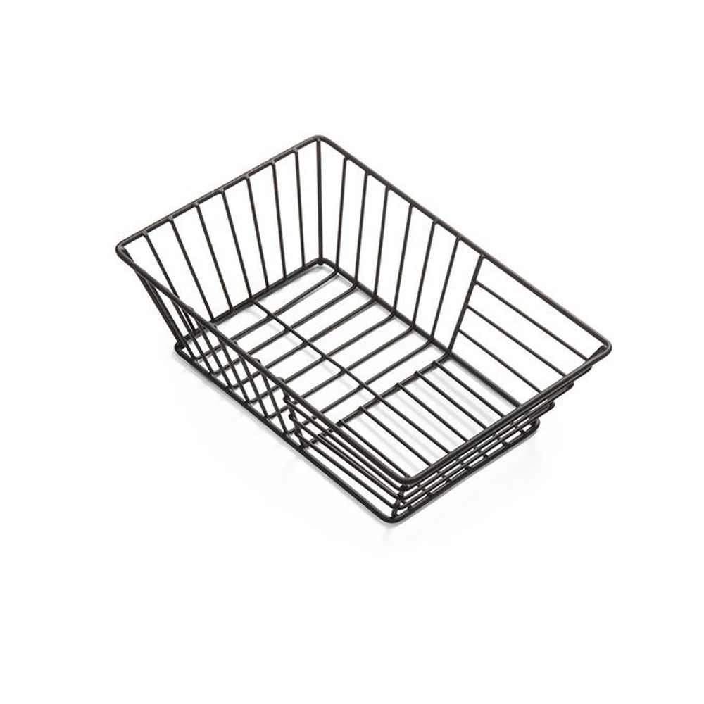 American Metalcraft Black Powder Coated Iron Rectangle Stria Basket, 9 X 6 X 2-1/2 Inch -- 48 Per Case