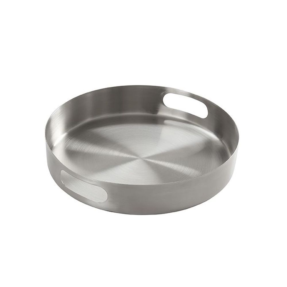 American Metalcraft Silver Stainless Steel Round Serving Tray, 12-1/8 Inch Dia. X 2-1/4 Inch Height -- 6 Per Case