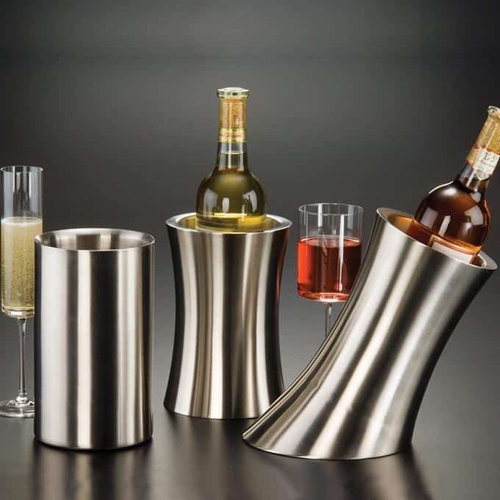 American Metalcraft Silver Stainless Steel Double Wall Wine Cooler, 4-3/4 Inch Dia. X 7-5/8 Inch Height -- 24 Per Case