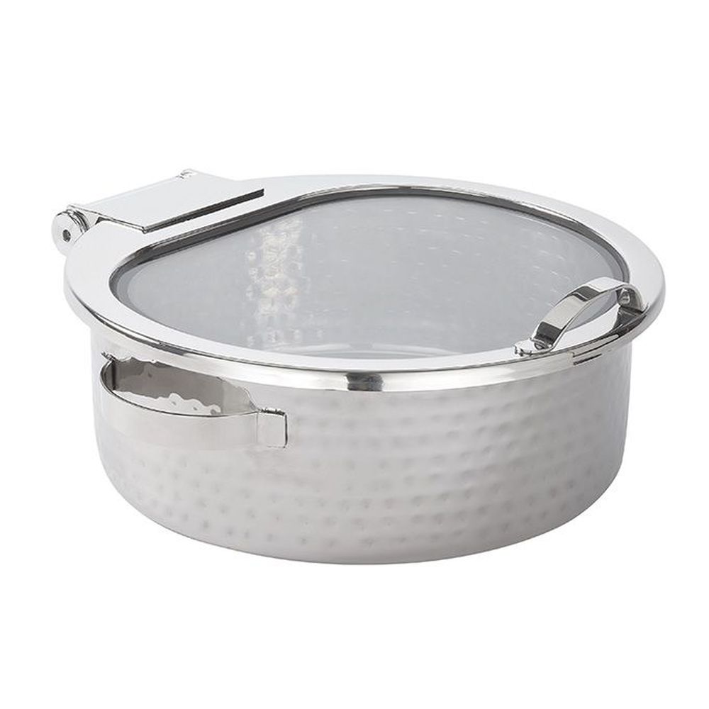 American Metalcraft Silver Hammered Stainless Steel Round Chafer, 9 Quart Capacity