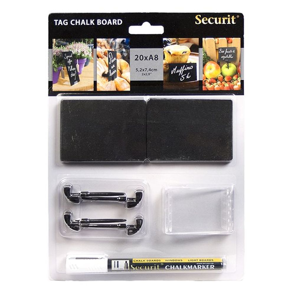 American Metalcraft Black Polypropylene Small Chalk Card Set, 3 Inch Length X 2 Inch Height -- 15 Per Case