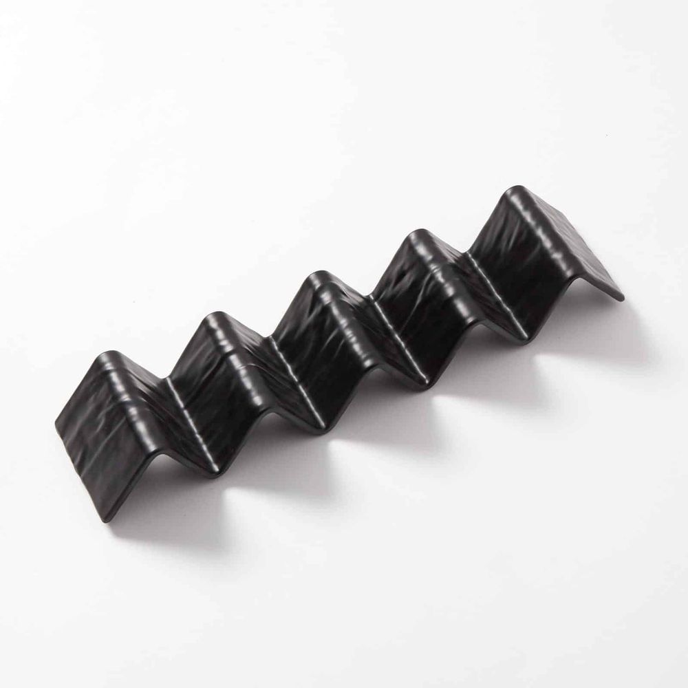 American Metalcraft Black Faux Slate Melamine 4 Or 5 Compartment Taco Holder, 13-1/4 X 3 X 2 Inch -- 36 Per Case