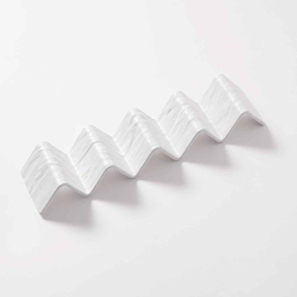 American Metalcraft White Faux Slate Melamine 4 Or 5 Compartment Taco Holder, 13-1/4 X 3 X 2 Inch -- 36 Per Case