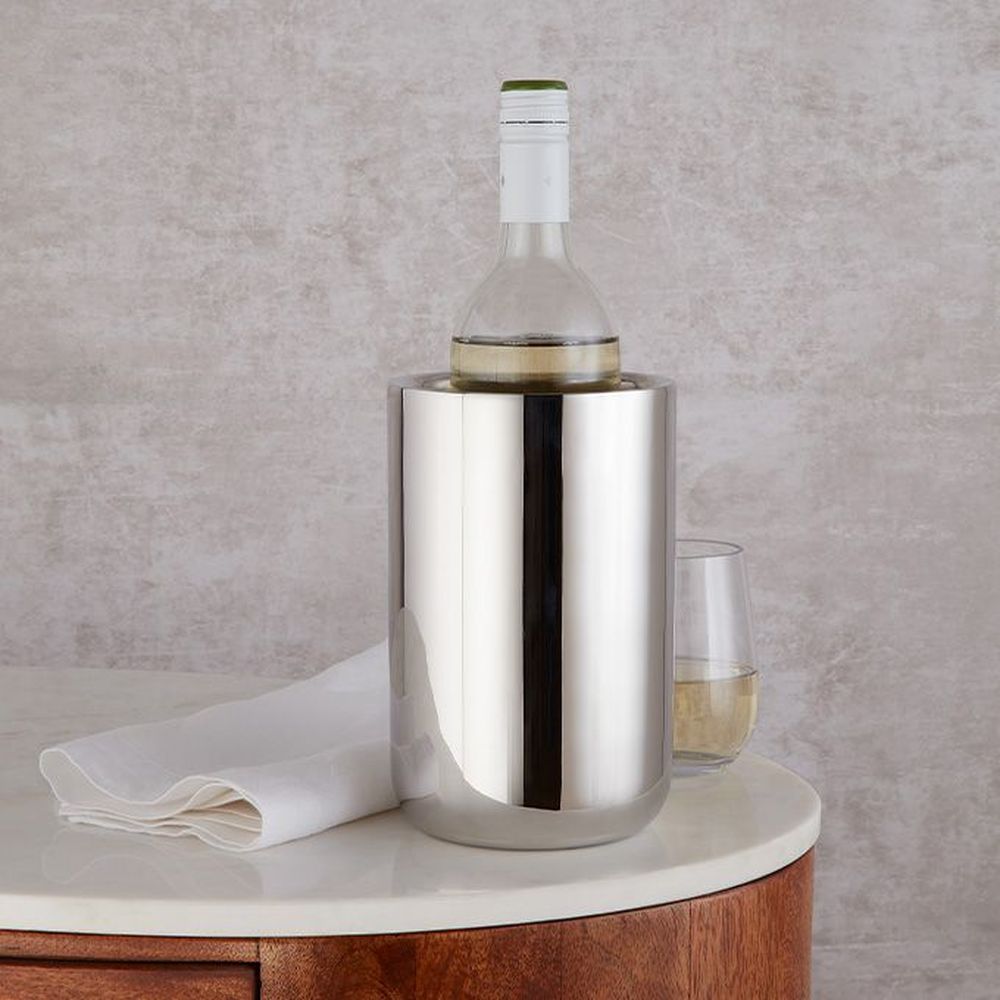 American Metalcraft Silver Stainless Steel Double Wall Wine Cooler, 5 Inch Dia. X 7-3/4 Inch Height -- 8 Per Case