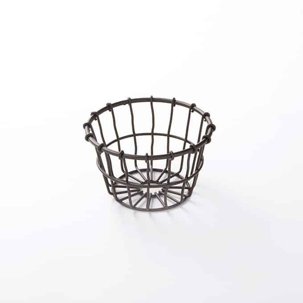 American Metalcraft Bronze Wrought Iron Small Wire Basket, 5 Inch Top Dia. X 3-1/8 Inch Height -- 24 Per Case