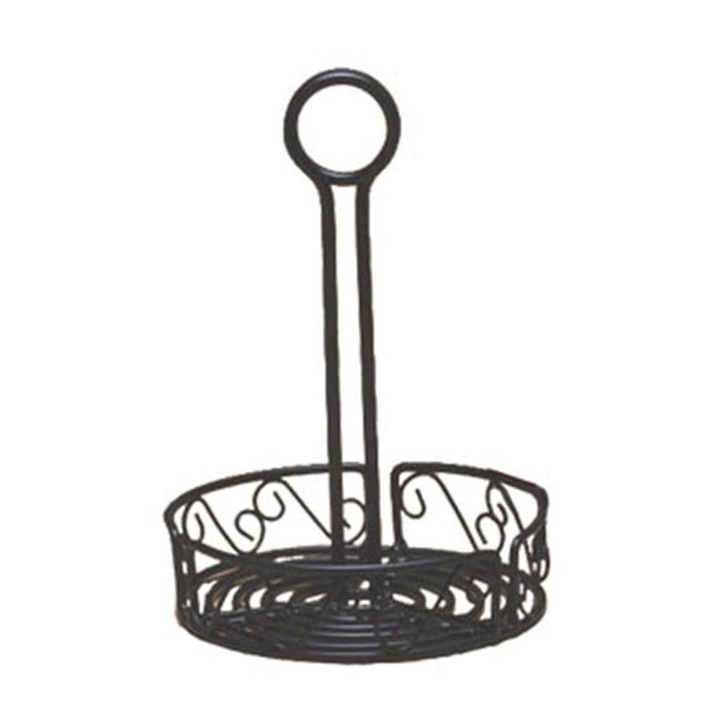 American Metalcraft Black Wrought Iron Scroll Condiment Rack, 7-1/2 Inch Dia. X 9 Inch Height -- 24 Per Case