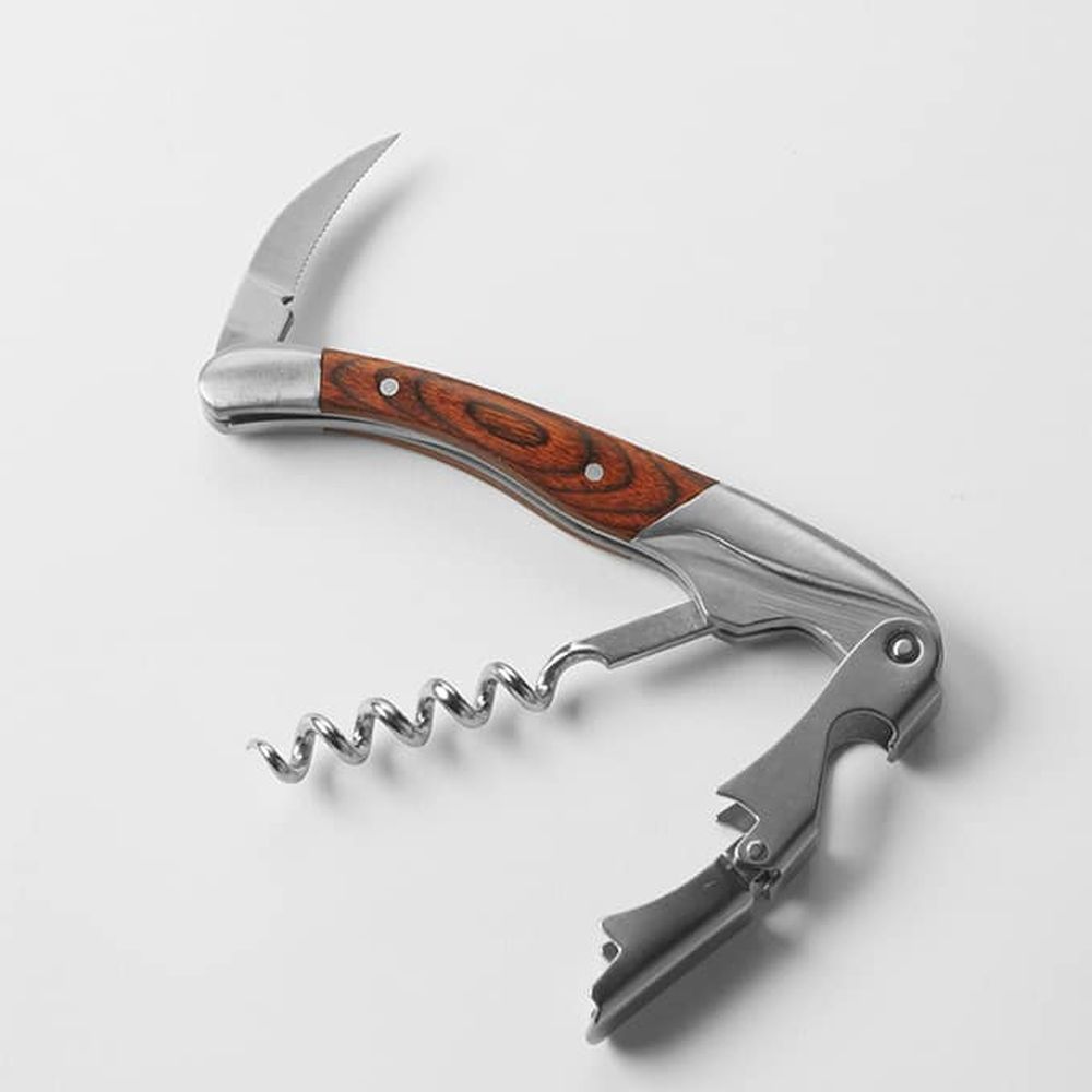 American Metalcraft Stainless Steel Top Shelf Corkscrew With Red Pear Wood Handle, 4-1/4 X 1 X 1/2 Inch -- 12 Per Case
