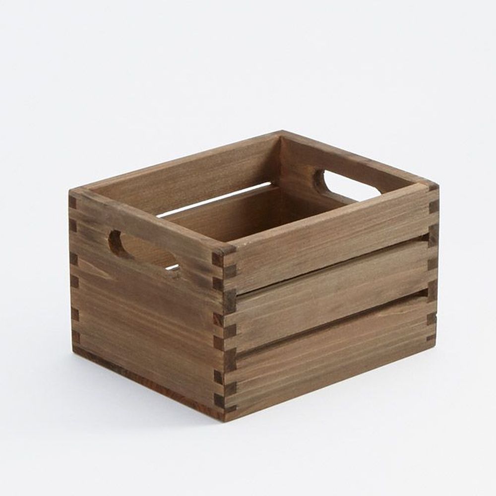 American Metalcraft Vintage Brown Fir Wood Caddy, 7-1/2 X 6-1/4 X 4-3/4 Inch -- 12 Per Case