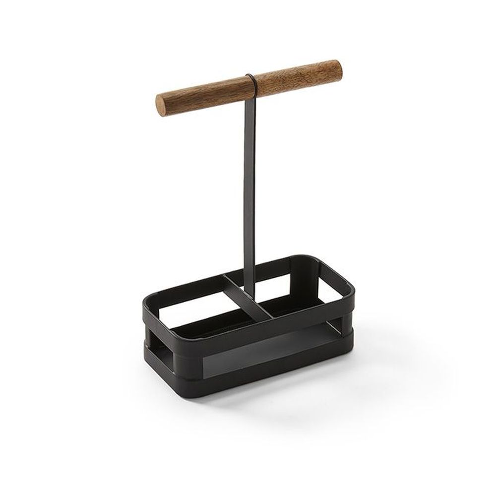 American Metalcraft Iron And Oar Collection Black Iron Condiment Rack With Wood Handle, 6 X 3 X 9 Inch -- 12 Per Case