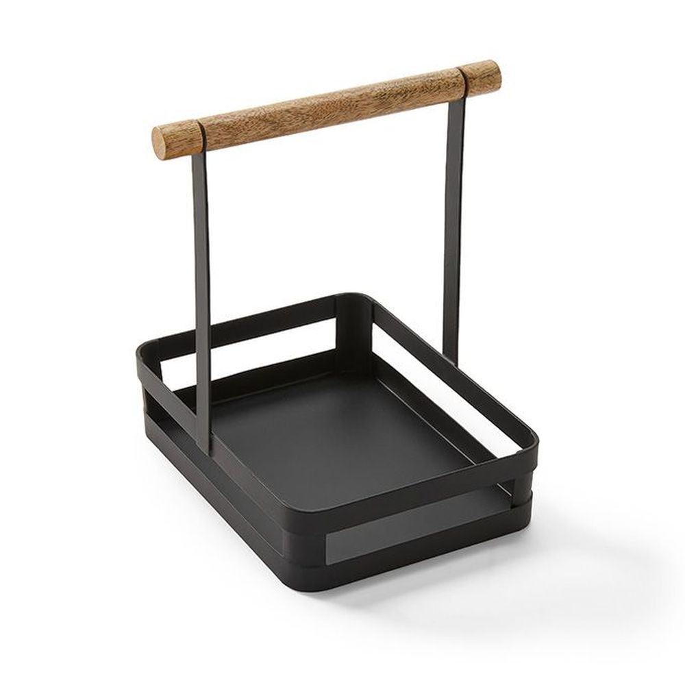 American Metalcraft Iron And Oar Collection Black Iron Condiment Rack With Wood Handle, 8 X 6 X 9 Inch -- 8 Per Case