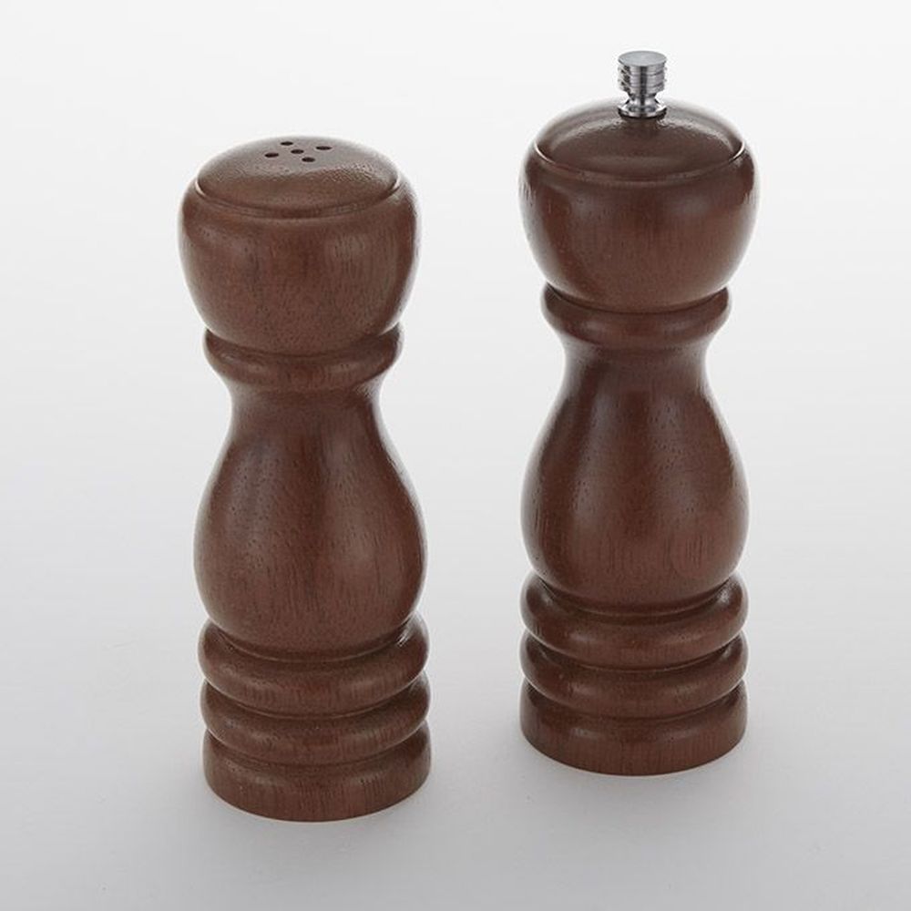American Metalcraft Brown Mahogany Wood Salt And Pepper Mill Set, 6 Inch Height -- 36 Per Case