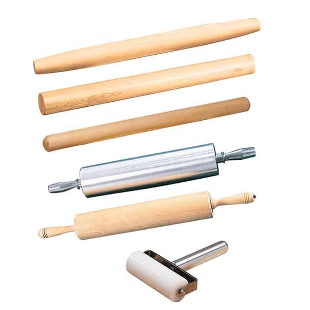 American Metalcraft Light Brown Birch Wood Rolling Pin, 15 Inch Length -- 3 Per Case