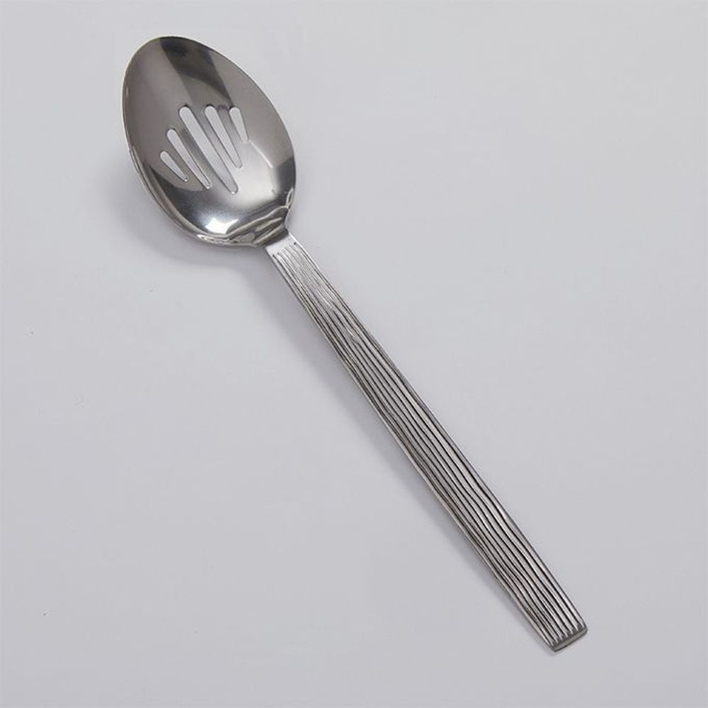 American Metalcraft Silver Hammered Stainless Steel Wavy Aged Slotted Spoon, 13-1/4 Inch Length -- 72 Per Case