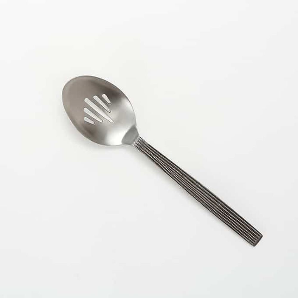 American Metalcraft Silver Hammered Stainless Steel Wavy Aged Slotted Spoon, 10 Inch Length -- 72 Per Case