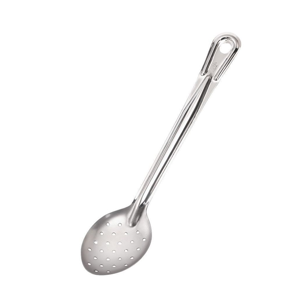 Browne Conventional Stainless Steel Mirror Finish 1.5 Mm Thickness Perforated Serving Spoon, 15 Inch
