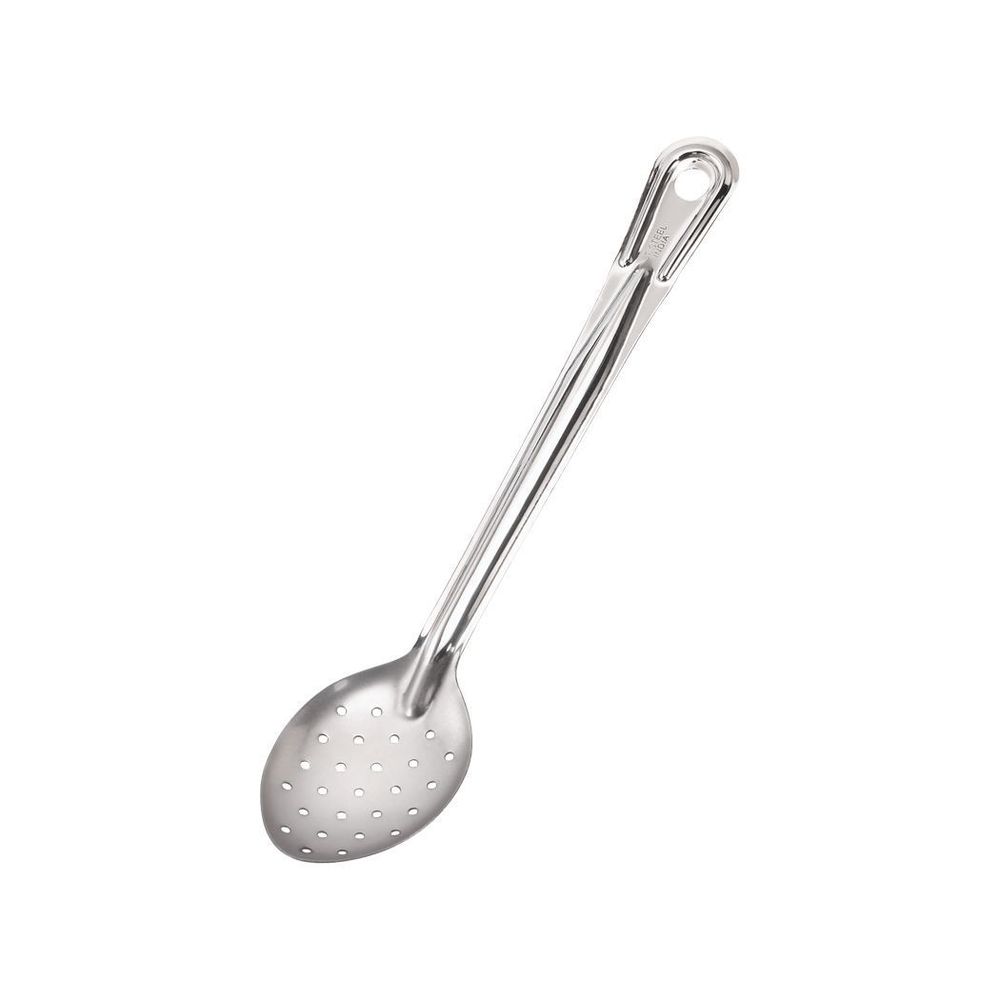 Browne Conventional Stainless Steel Mirror Finish 1.0 Mm Thickness Perforated Serving Spoon, 13 Inch