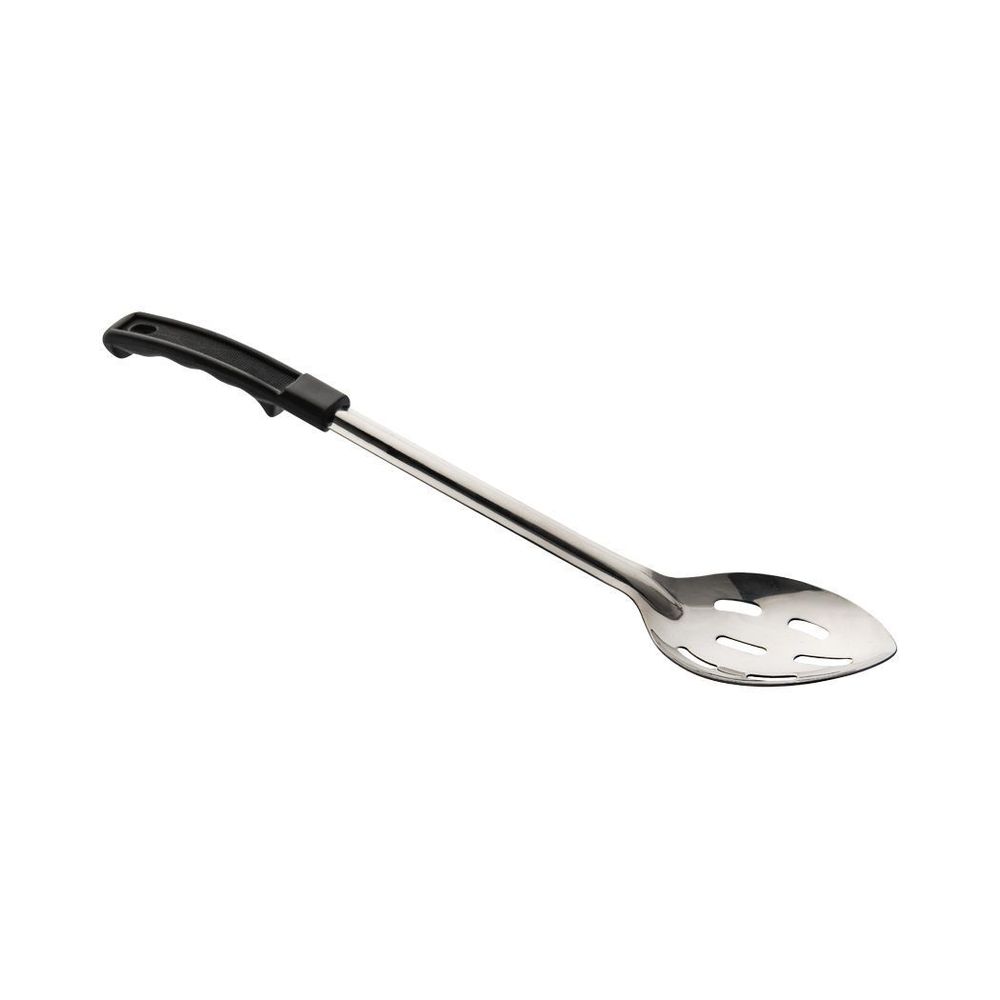 Browne Conventional Stainless Steel 1.5 Mm Thickness Slotted Serving Spoon With Polypropylene Black Handle, 13 Inch