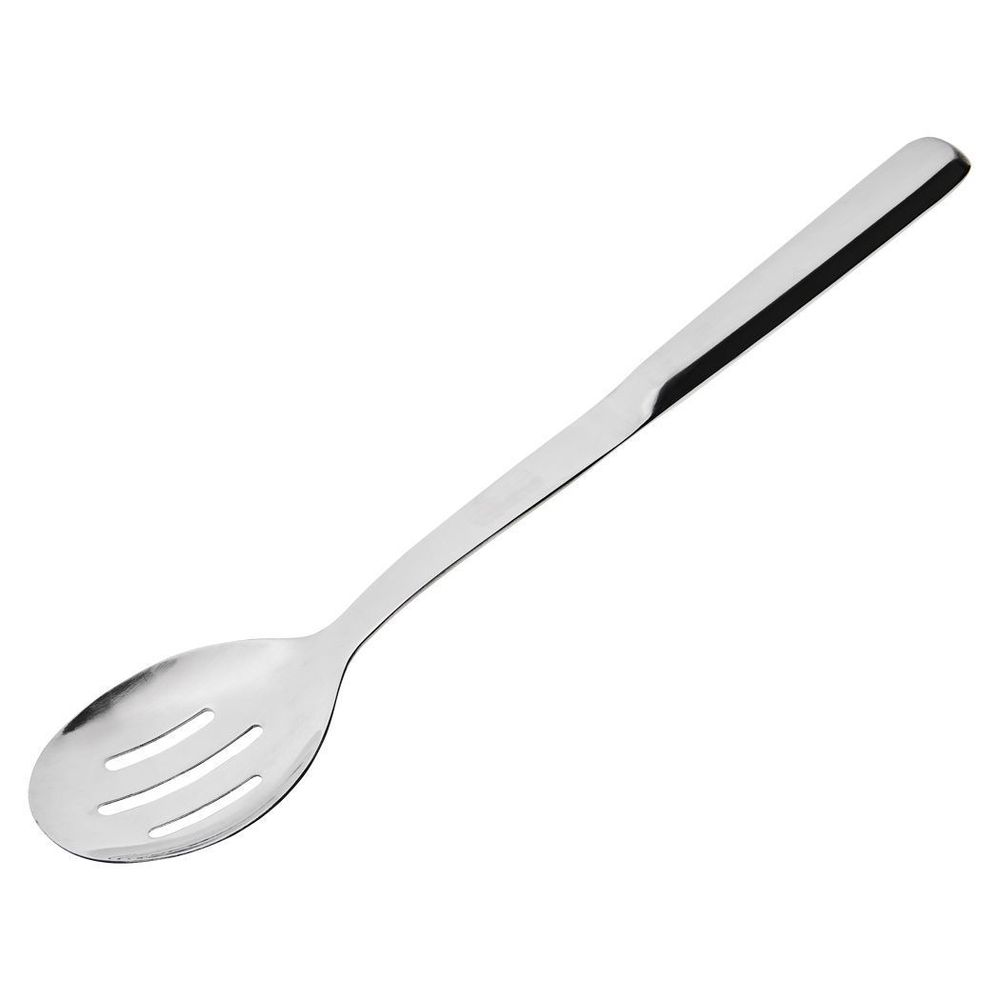 Browne Elite Stainless Steel Mirror Finish Slotted Serving Spoon, 11.8 Inch