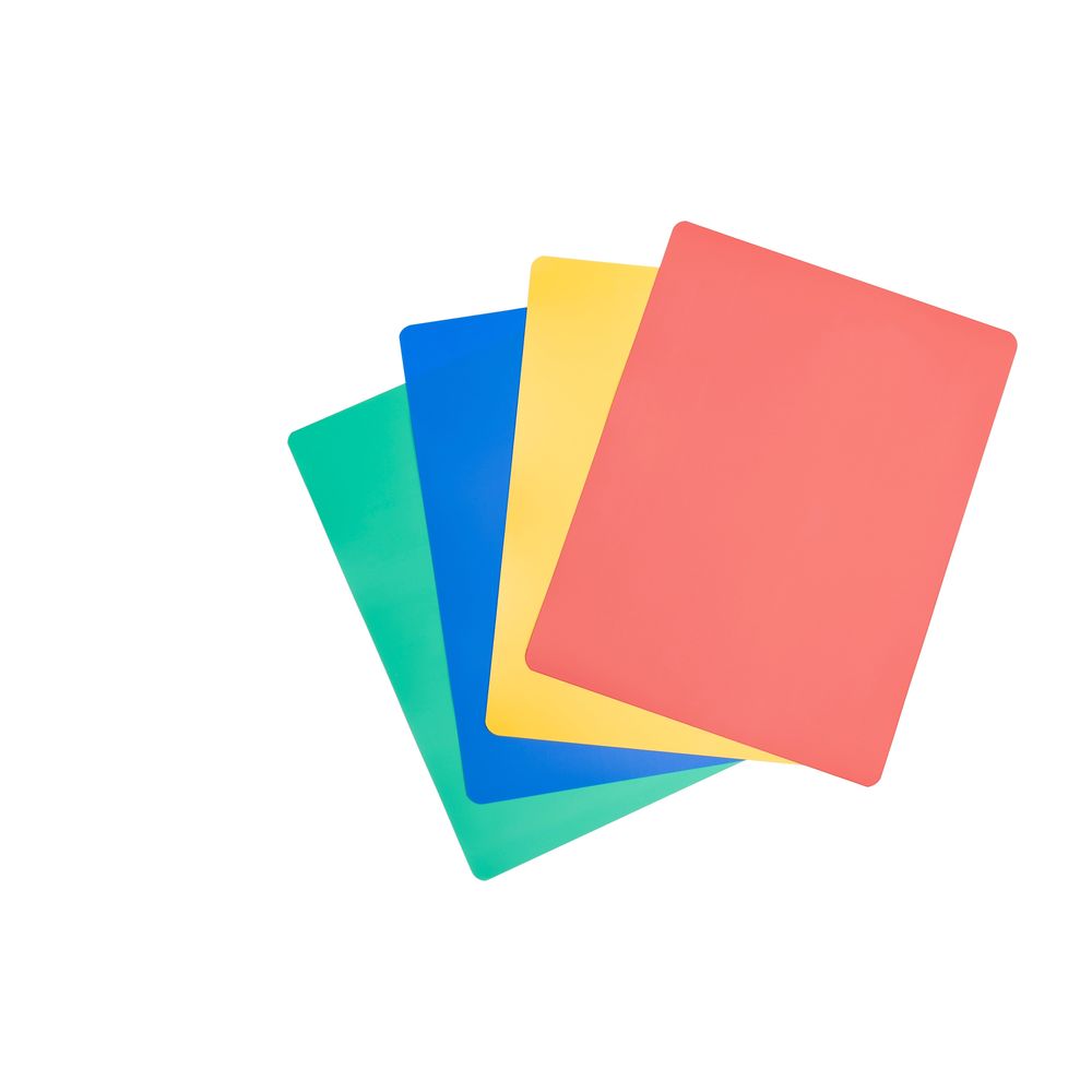 Browne 11.5 X 15 Inch Red/blue/yellow/green Flexible Cutting Board Mat, Set Of 4