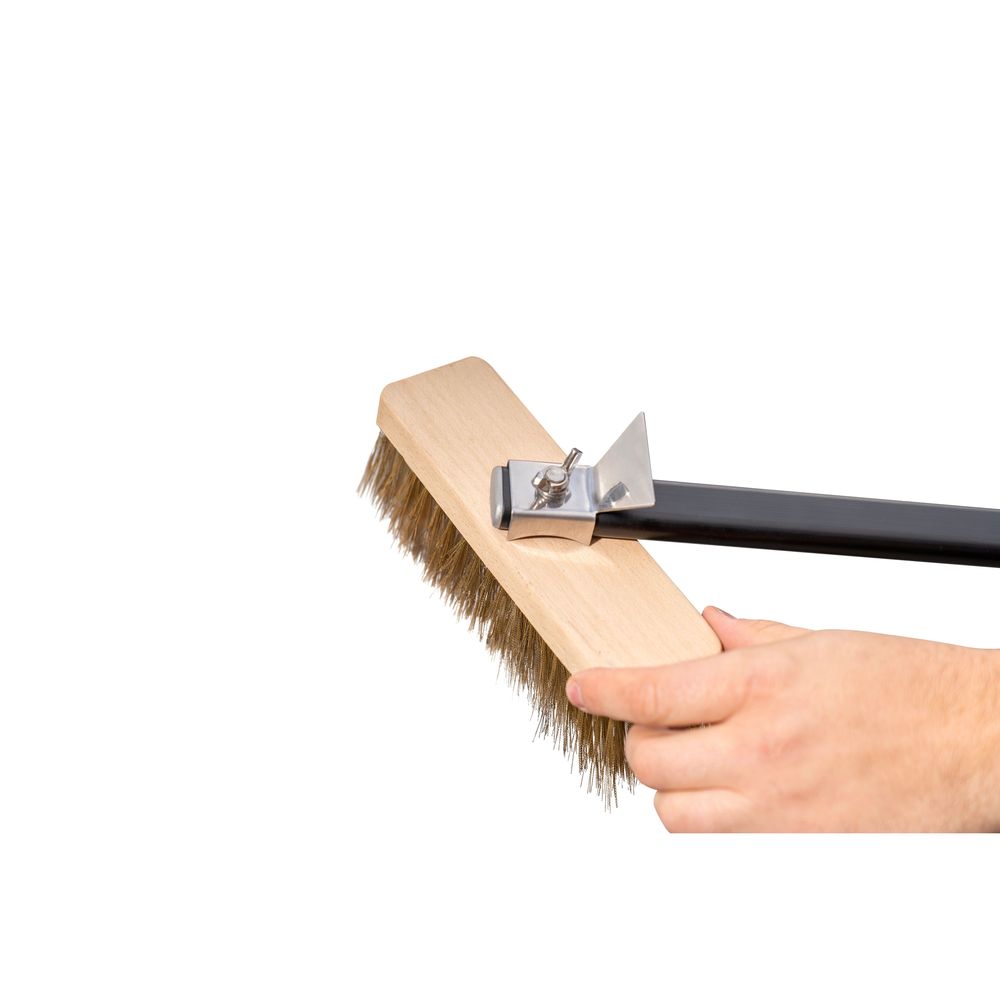 Browne Napolitani Brass Bristles On Wooden Head Rotating Oven Brush, 35 Inch